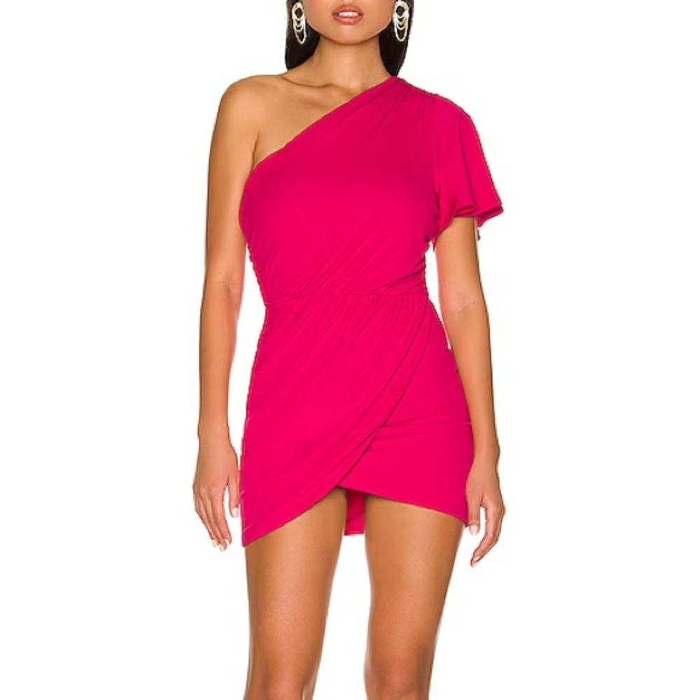 NBD Kamala Pink One Shoulder Mini Dress